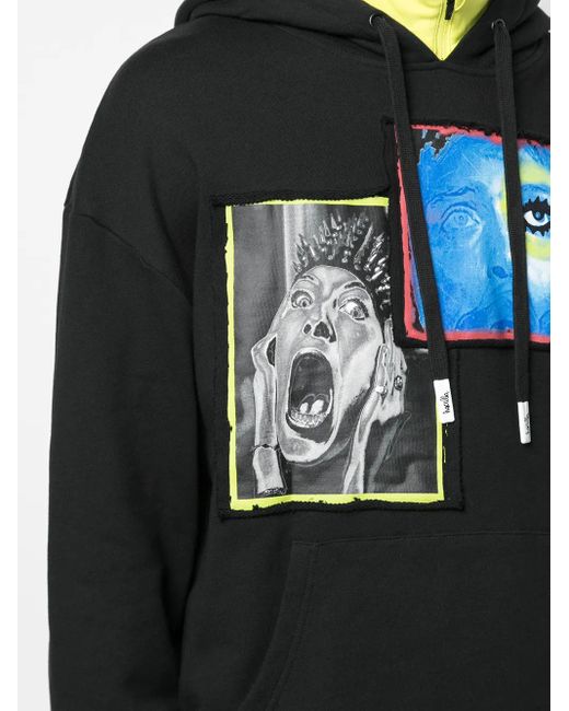 Haculla Black Overlap Drop-Shoulder Hoody for men