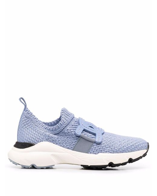 Tod's Blue Slip-on Knit Sneakers