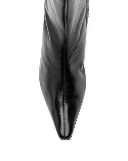 Alohas Black Pointed-Toe Kitten-Heel Boots