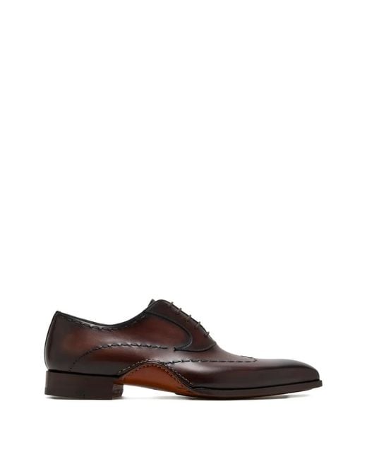 Magnanni Shoes Brown Stitched Oxford Shoes for men