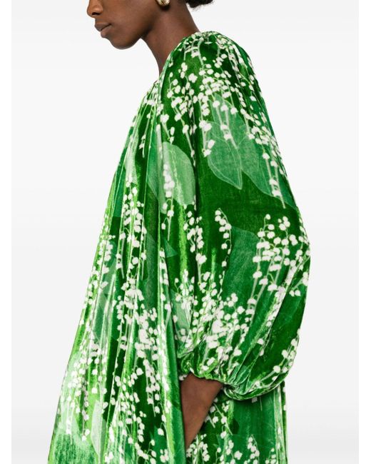 BERNADETTE Green Georgina Floral-print Maxi Dress