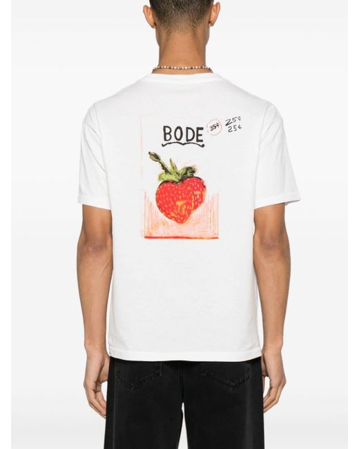 Bode Best Beds T-Shirt mit Illustration-Print in White für Herren