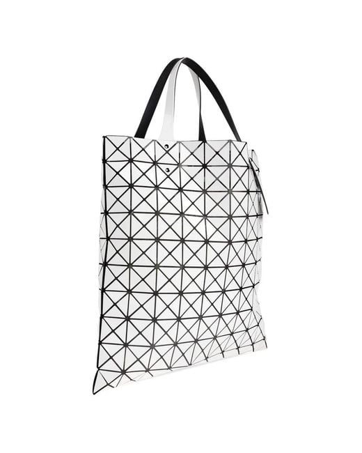 Issey Miyake White Geometric-Print Tote Bag