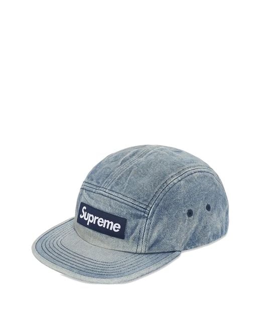 Supreme Blue Washed Denim Cap for men