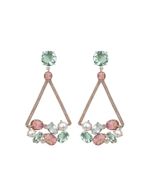 Atelier Mon White Triangular Dangler Earrings