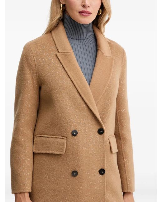 SIMONA CORSELLINI Natural Double-Breasted Coat