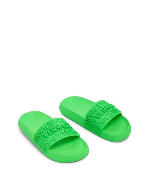 Versace Slippers Met Logo-reliëf in het Green voor heren