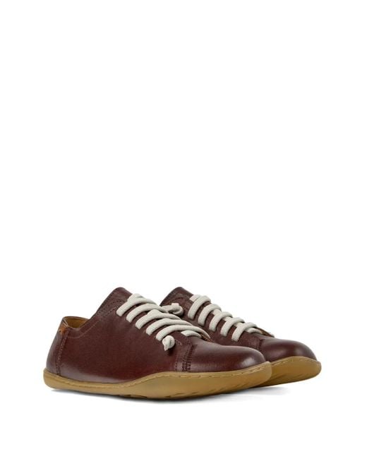 Camper Brown Peu Cami Lace-Up Leather Sneakers