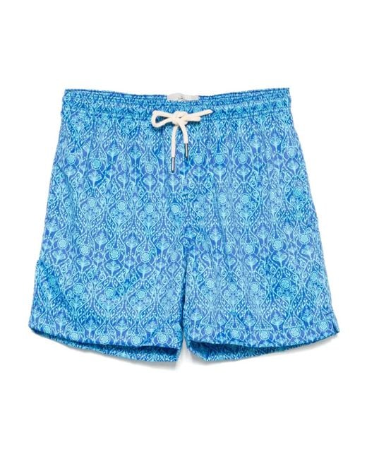 Peninsula Blue Patterned Swim Shorts for men