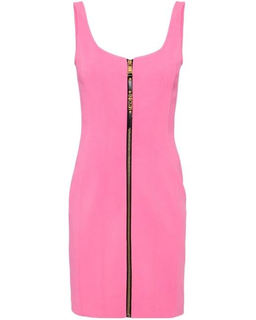 Moschino Mini-jurk Met Diepe Ronde Hals in het Pink
