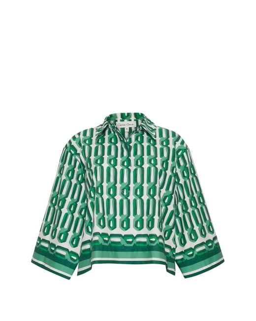 Cara Cara Green Erica Geometric-Print Shirt
