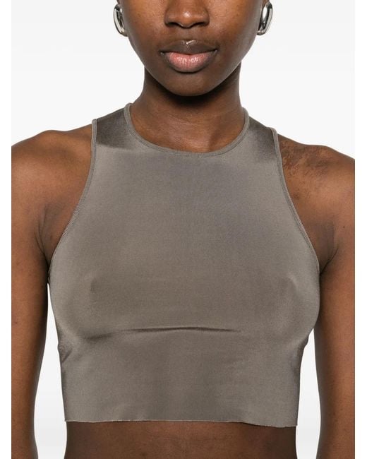 Rick Owens Brown Cropped Mini Tank Top