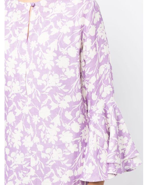 Robe volantée à fleurs Bambah en coloris Purple