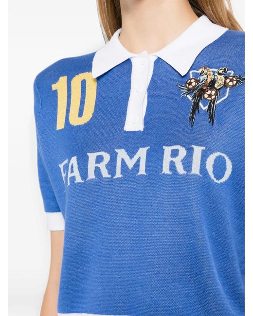 Farm Rio Blue Copa Polo Shirt