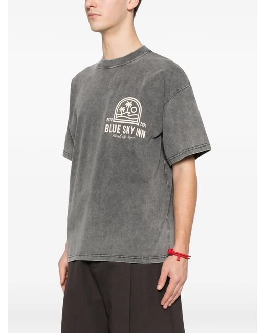 BLUE SKY INN Gray Resort Logo T-Shirt for men