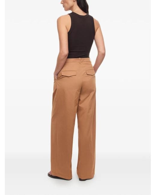 12 STOREEZ Brown Metropolis Pleated Trousers