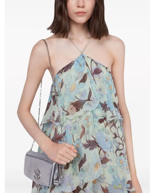 Stella McCartney White Lady Garden-Print Silk Chiffon Dress