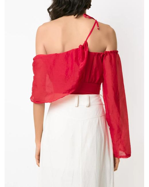 Amir Slama Red Drape One Shoulder Body