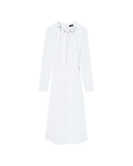 ARMANI EXCHANGE White Button Detail Midi Dress