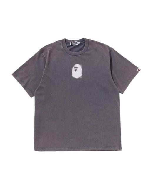 T-Shirt À Logo Visage A Bathing Ape pour homme en coloris Gray