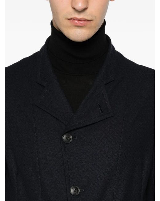 Emporio Armani Blue Buttoned Wool Jacket for men