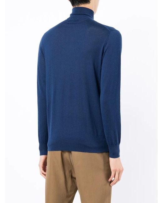 N.Peal Cashmere The Regent Pullover Mit Reißverschluss in Blue für Herren