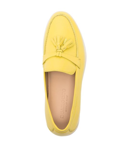 Scarosso Yellow Leandra Leather Loafers