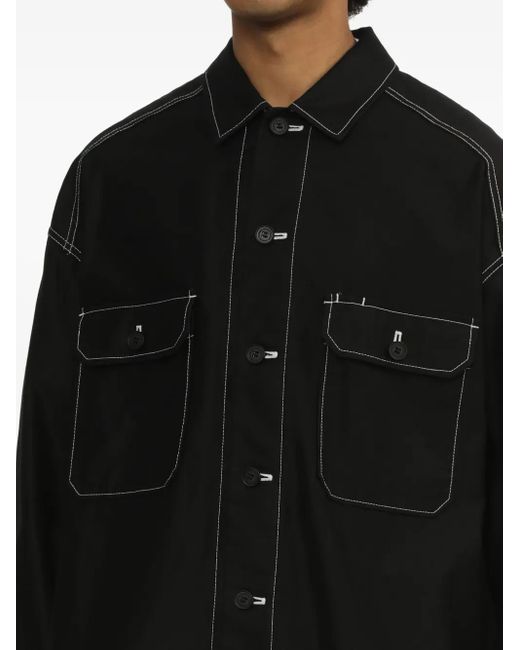 メンズ Comme des Garçons コントラストステッチ シャツ Black