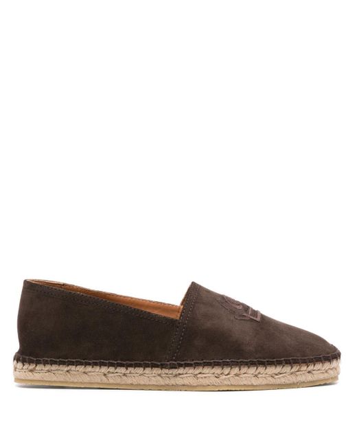 Etro Brown Pegaso-embroidered Suede Espadrilles for men