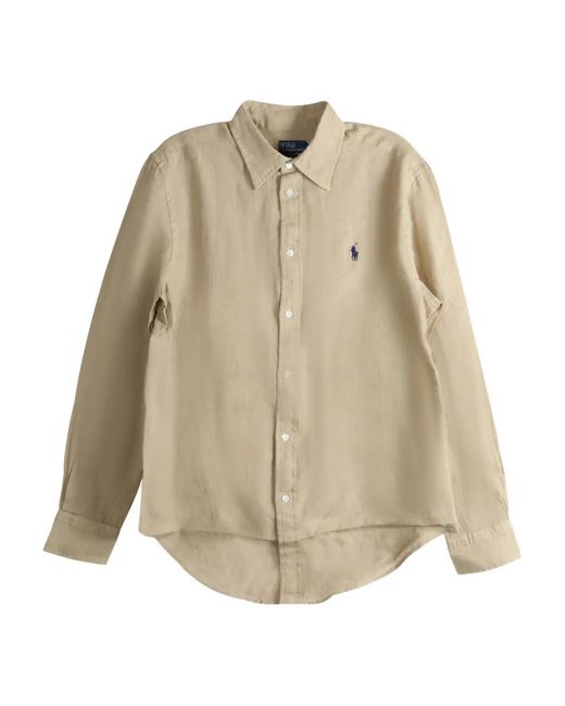 Long-sleeve linen shirt Polo Ralph Lauren de color Natural