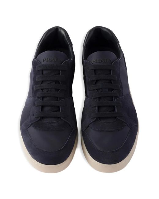 メンズ Prada スエードパネル スニーカー Blue