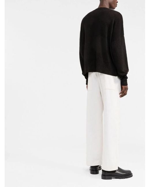Palm Angels Black Palm Tree-Print Linen Jumper for men