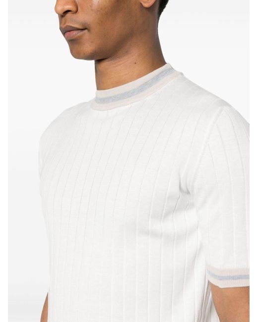 Eleventy Pullover mit kurzen Ärmeln in White für Herren