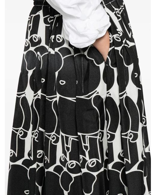 Comme des Garçons Black Bearbrick-Printed Skirt