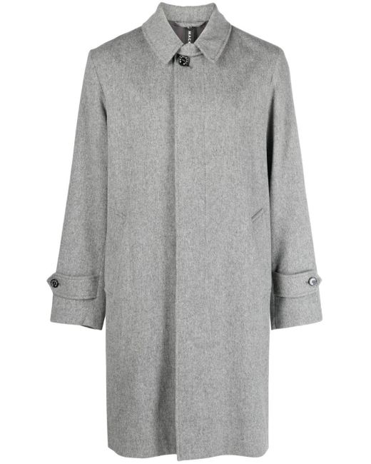 Mackintosh Gray Didsbury Button-up Wool Coat for men