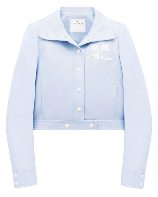 Courreges Blue Structured Cropped Jacket