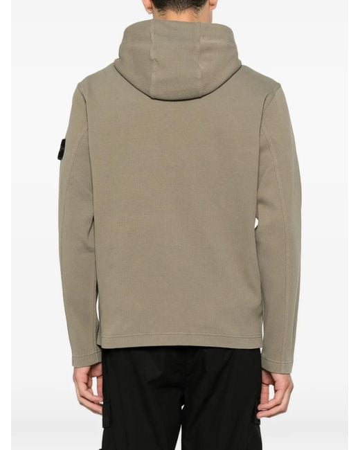 Stone Island Brown 6100020 Organic Cotton Interlock Hooded Sweatshirt for men