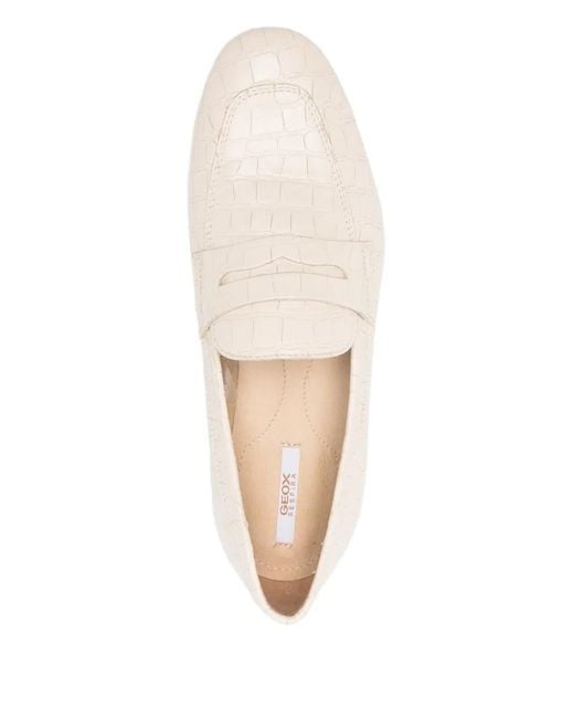 Geox Natural Marlyna Croc-Embossed Loafers