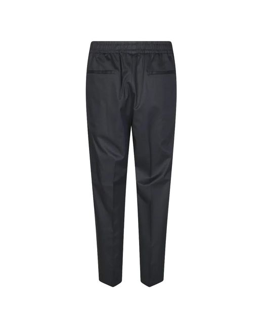 BE ABLE Blue Double-Pleat Elasticated Trousers for men