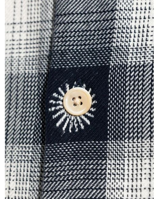 AllSaints Gray Peace-Symbol Check Shirt for men
