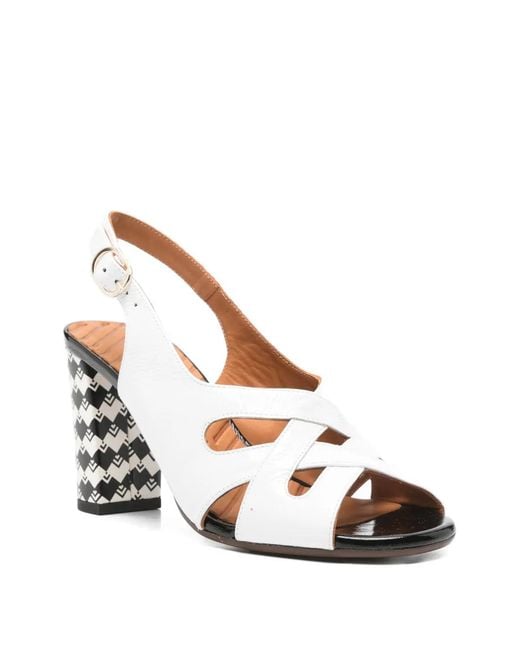 Chie Mihara White Cutout Patterned Sandals