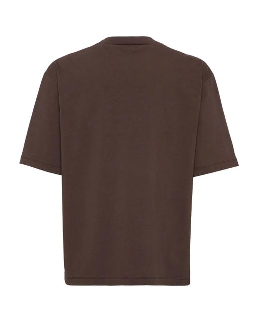 DSquared² Brown Embossed-Logo T-Shirt for men