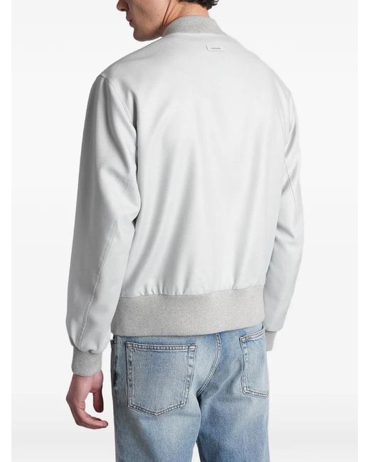 Lardini Gray Veste Bomber À Bords Côtelés for men