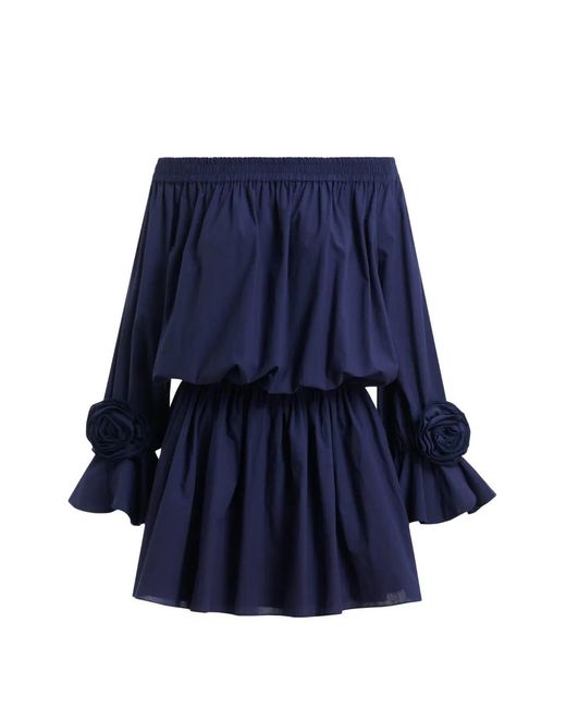 Essentiel Antwerp Blue Rosette-Embellished Mini Dress