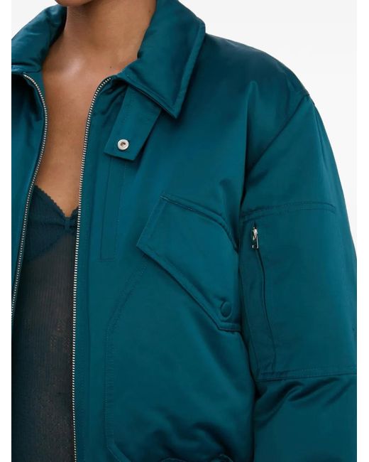 Victoria Beckham Blue Padded Bomber Jacket