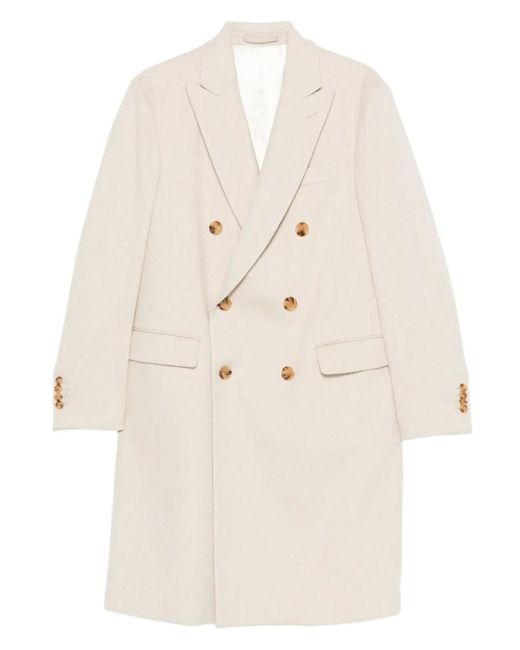 Lardini Natural Double-Breasted Coat for men