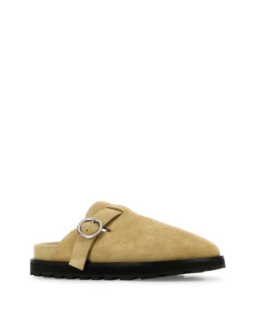 Jil Sander Green Suede Slippers for men