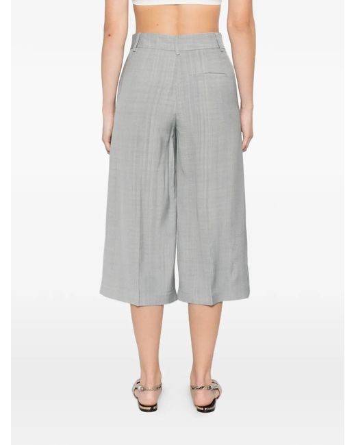 Forte_forte Gray Wide-Leg Cropped Trousers