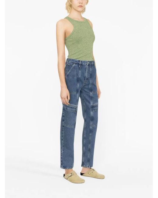 Agolde Blue Cargo Straight-Leg Jeans