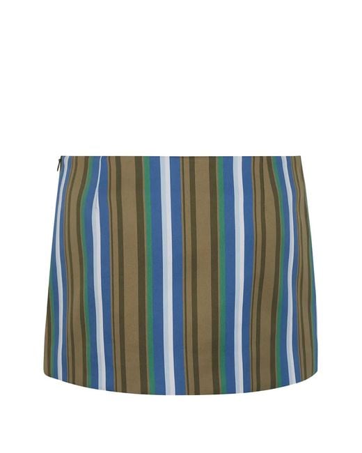 Frankie Shop Blue Hera Straight Mini Skirt